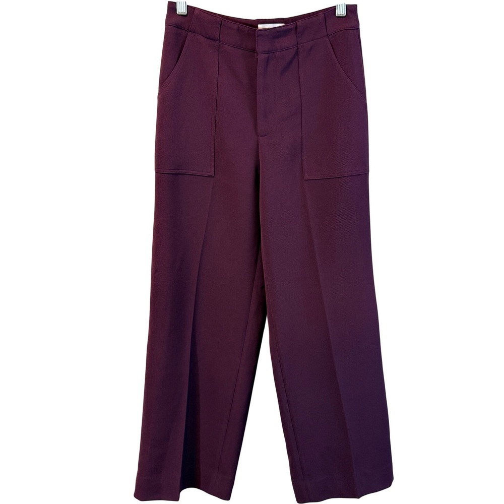 Lucy Paris High Waisted Wide Leg Trousers Color Wine Size XS